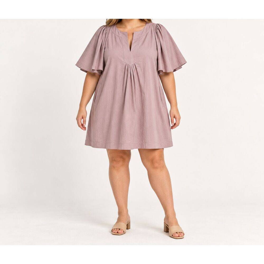 Tuckernuck Pomander Place Finley Dress XL Orchid Pink Flutter Sleeve Pockets